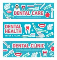 banners de vector de cuidado dental