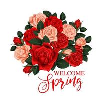 Welcome spring greeting card vector