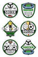 Soccer championship badge of football sport game vector