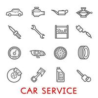 Icono de garaje de reparación de automóviles y estación de servicio de automóviles vector