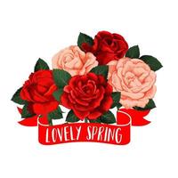 Vector rose flowers for spring season holidays