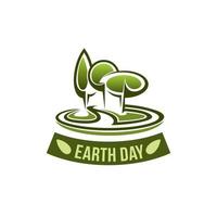 Earth day vector icon for green nature environment