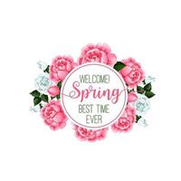 Springtime season roses flower bunch vector icon