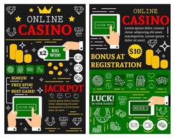 Online casino poker jackpot vector posters