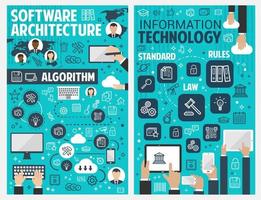 Information and communication technology banner vector