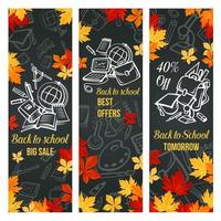 Back to School vector sale web banner design