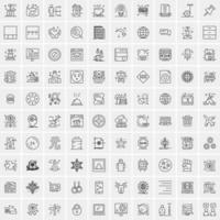 conjunto de 100 iconos de línea de negocios creativos vector