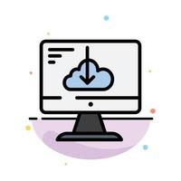 Cloud Download Driver Install Installation Abstract Flat Color Icon Template vector