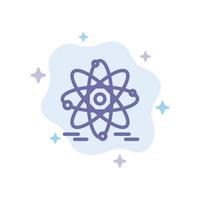 Atom Education Nuclear Blue Icon on Abstract Cloud Background vector