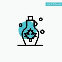 Beverage Kettle Water Water Pot Leaf turquoise highlight circle point Vector icon
