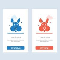 conejito conejo de pascua azul y rojo descargar y comprar ahora plantilla de tarjeta de widget web vector