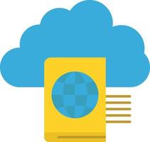 Cloud Reading Folder Upload  Flat Color Icon Vector icon banner Template