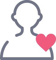 plantilla de banner de icono de vector de icono de color plano de corazón de amor de usuario