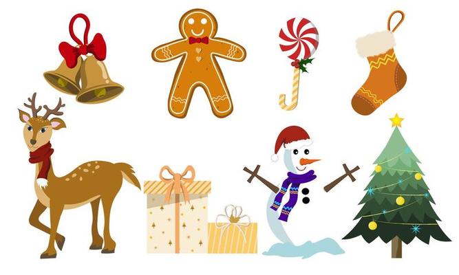 Collection of Christmas elements for decoration