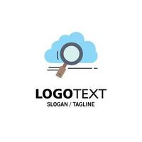 cloud search storage technology computing Flat Color Icon Vector