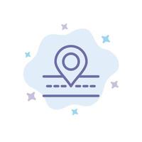 Road Location Way Map Blue Icon on Abstract Cloud Background vector