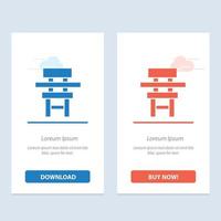 Chair Class Desk Education Furniture  Blue and Red Download and Buy Now web Widget Card Template vector