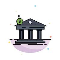 Architecture bank banking building federal Flat Color Icon Vector