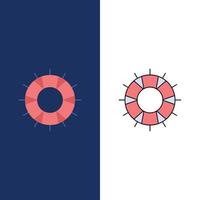 help lifebuoy lifesaver save support Flat Color Icon Vector