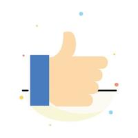 Hand Like Vote Love Abstract Flat Color Icon Template vector