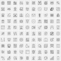 Pack of 100 Universal Line Icons for Mobile and Web vector