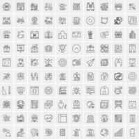 Pack of 100 Universal Line Icons for Mobile and Web vector