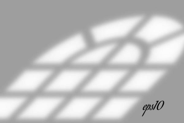 Realistic old window shadow. Multiply Overlay effect. Long shadow light on wall or floor. Mesh gradient scenes of natural lighting. Oval perforation. Natural background for design. Illustration