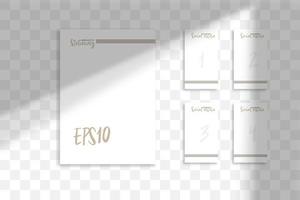 Stationery business branding mockup in realism style with transparent shadow light effect overlay. Mesh grid. Presentation your design card, poster, stories vector