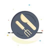 Lunch Dish Spoon Knife Abstract Flat Color Icon Template vector