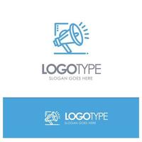 Marketing Automation Marketing Automation Digital Blue Outline Logo Place for Tagline vector