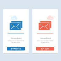 Business Mail Message  Blue and Red Download and Buy Now web Widget Card Template vector