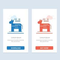 Donkey American Political Symbol  Blue and Red Download and Buy Now web Widget Card Template vector