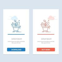 Plant Grow Grown Success  Blue and Red Download and Buy Now web Widget Card Template vector