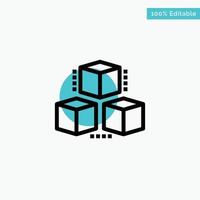 Box Delivery Computing Shipping turquoise highlight circle point Vector icon