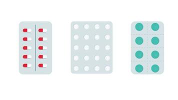 set of meds and pills vector