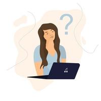 girl with laptop vector