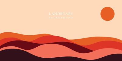 Landscape abstract creative background in minimal trendy style, Abstract mountain landscape poster background for Presentation design. architecture abstract, background shapes, illustration, vector