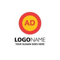 Ad Ad block Advertisement Advertising Block Business Logo Template Flat Color vector