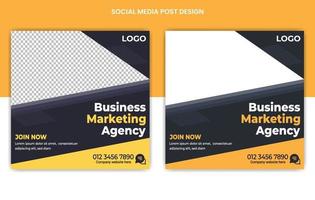 agencia de negocios, diseño de publicaciones en redes sociales de marketing digital, plantilla de variación de color de banners web, conjunto de plantilla de banner cuadrado editable vector