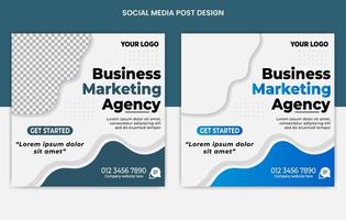 agencia de negocios, diseño de publicaciones en redes sociales de marketing digital, plantilla de variación de color de banners web, conjunto de plantilla de banner cuadrado editable vector