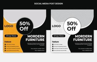 Real Estate home social media posts design, web banners with color variation template, Set of Editable square banner template vector