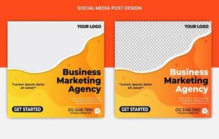 Business agency, digital marketing social media posts design, web banners color variation template, Set of Editable square banner template vector