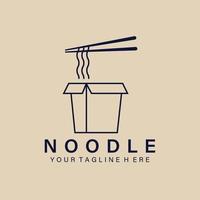 Noodle line art logo, icon and symbol, vector illustration design