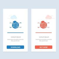 Pie Chart Report Percentage  Blue and Red Download and Buy Now web Widget Card Template vector