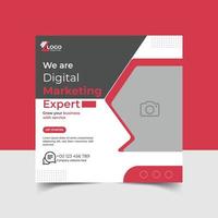 Digital marketing social media post template vector