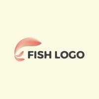 Ilustración de vector simple de logotipo de pescado.