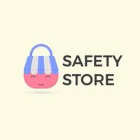 shop by forming lock, shop and store logo vector illustration.