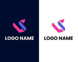 plantilla de diseño de logotipo moderno letra l y s vector