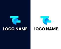 plantilla de diseño de logotipo moderno letra t y p vector