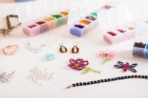 Accessories for beading - beads, wire and fittings. Needlework and handmade. photo